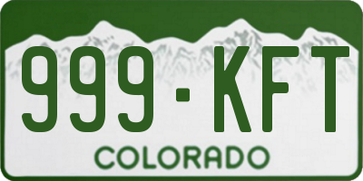 CO license plate 999KFT