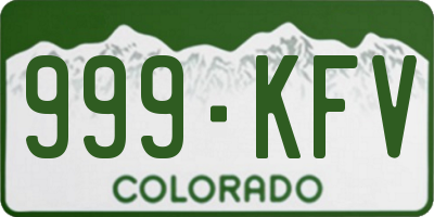 CO license plate 999KFV