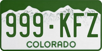 CO license plate 999KFZ