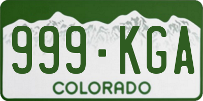 CO license plate 999KGA