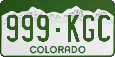 CO license plate 999KGC