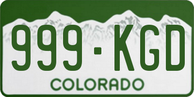 CO license plate 999KGD