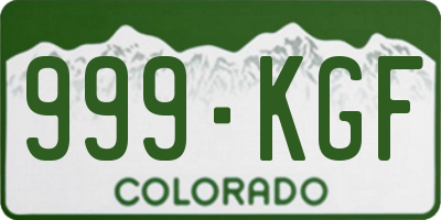 CO license plate 999KGF