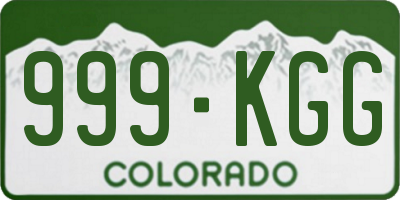 CO license plate 999KGG