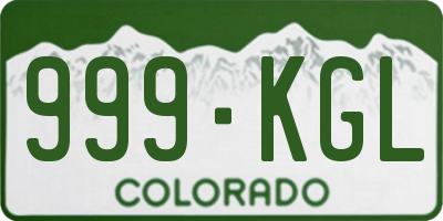 CO license plate 999KGL