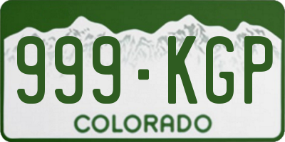 CO license plate 999KGP
