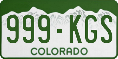 CO license plate 999KGS