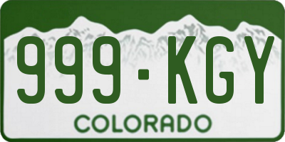 CO license plate 999KGY