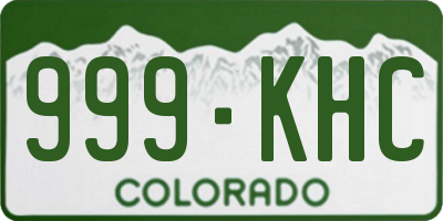CO license plate 999KHC