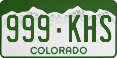 CO license plate 999KHS