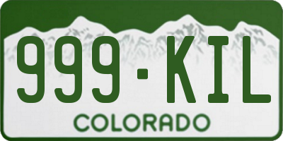 CO license plate 999KIL