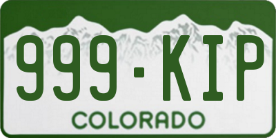 CO license plate 999KIP