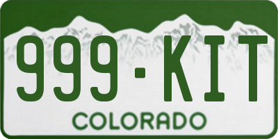 CO license plate 999KIT