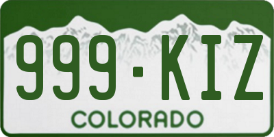 CO license plate 999KIZ