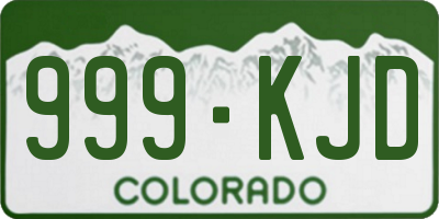 CO license plate 999KJD