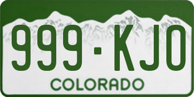 CO license plate 999KJO