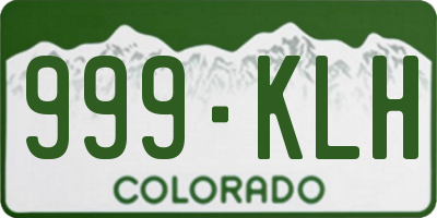 CO license plate 999KLH