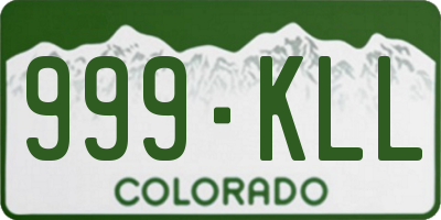 CO license plate 999KLL