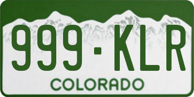 CO license plate 999KLR