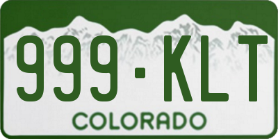 CO license plate 999KLT