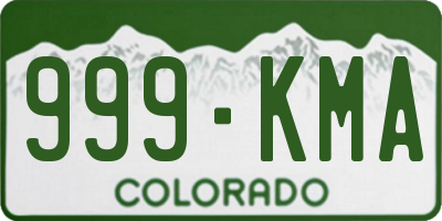 CO license plate 999KMA