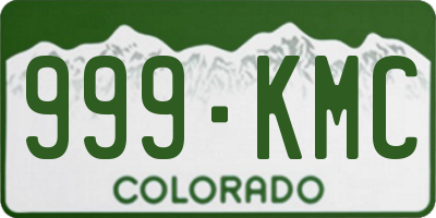 CO license plate 999KMC