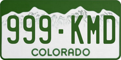 CO license plate 999KMD