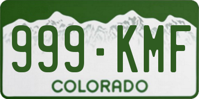 CO license plate 999KMF
