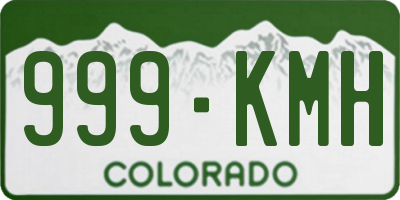 CO license plate 999KMH