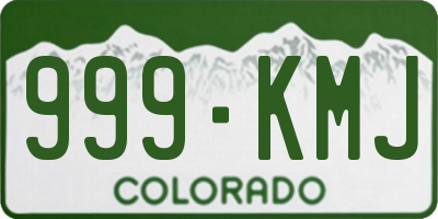 CO license plate 999KMJ