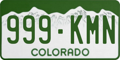 CO license plate 999KMN
