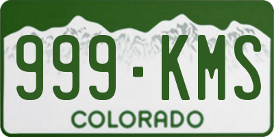 CO license plate 999KMS