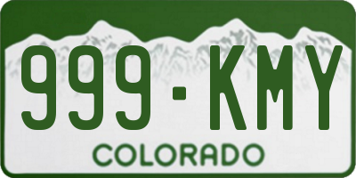 CO license plate 999KMY