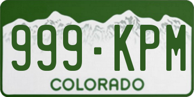 CO license plate 999KPM
