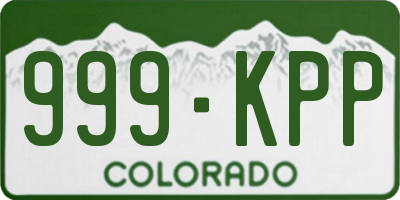 CO license plate 999KPP