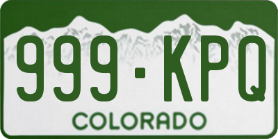 CO license plate 999KPQ