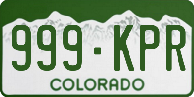 CO license plate 999KPR
