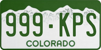 CO license plate 999KPS