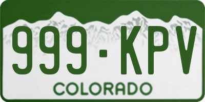 CO license plate 999KPV