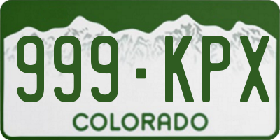 CO license plate 999KPX