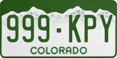 CO license plate 999KPY
