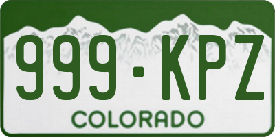 CO license plate 999KPZ