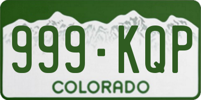 CO license plate 999KQP