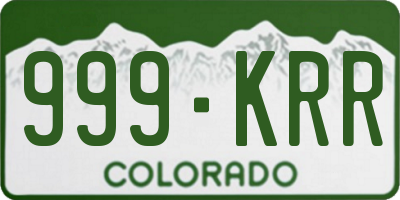 CO license plate 999KRR