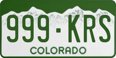 CO license plate 999KRS
