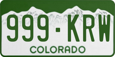 CO license plate 999KRW