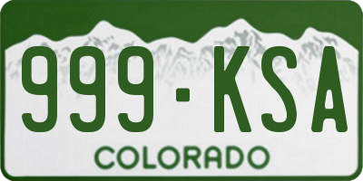 CO license plate 999KSA