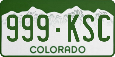 CO license plate 999KSC
