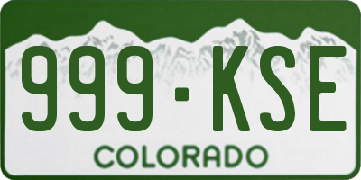 CO license plate 999KSE