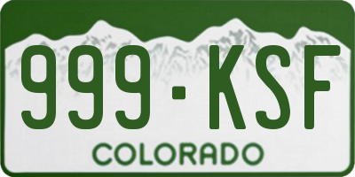 CO license plate 999KSF